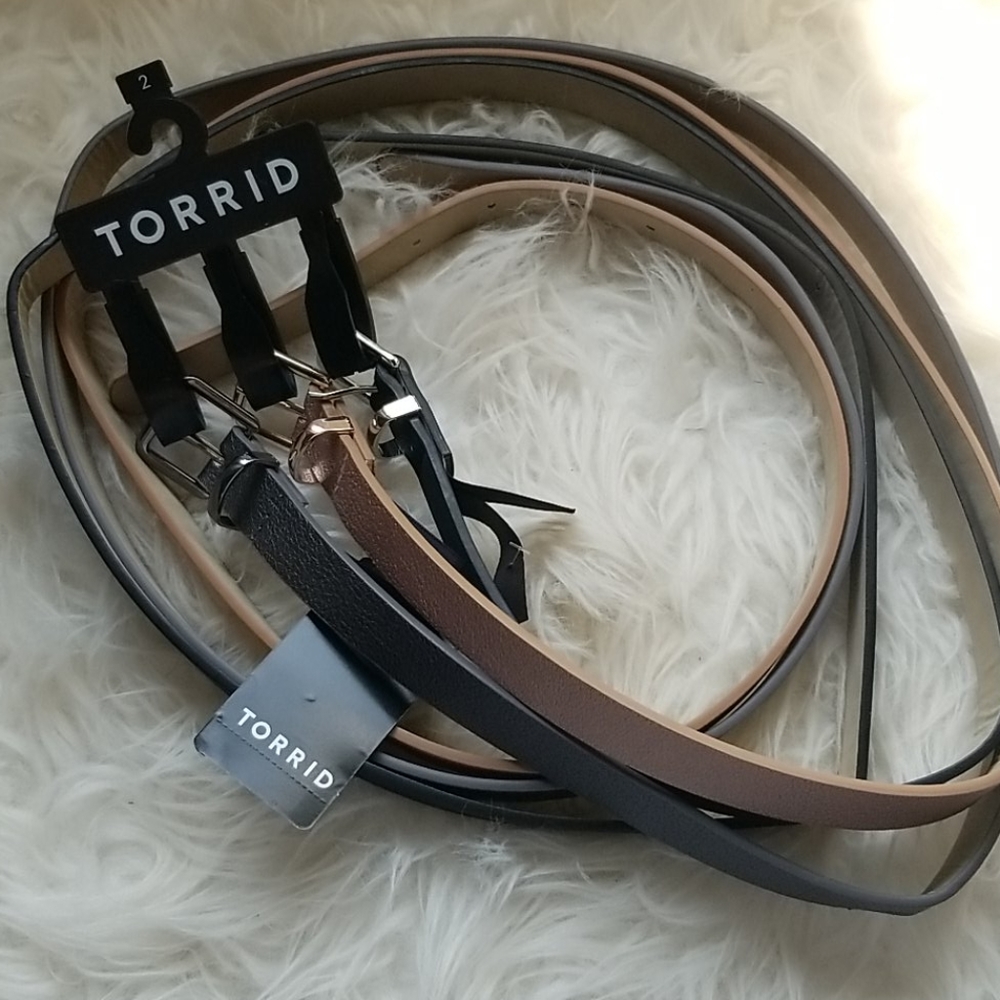 Torrid 3-PK skinny belts. Size 2.